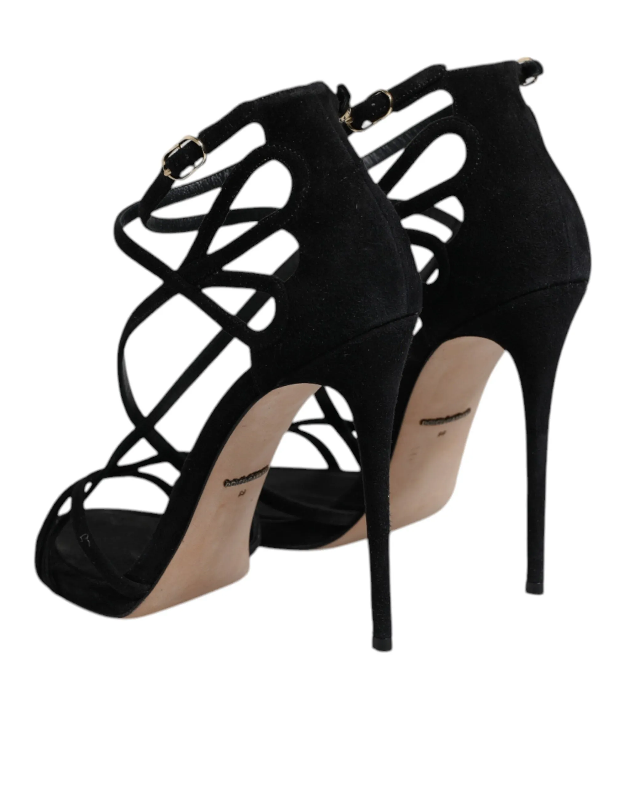 Dolce & Gabbana Leather Stiletto Heels Sandals Women's Shoes (Pre-Owned)