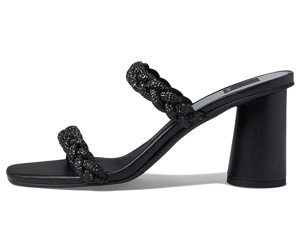 Dolce Vita Nariko Sandals Womens US 8 Black Braided Rhinestone Block Heel KHD289