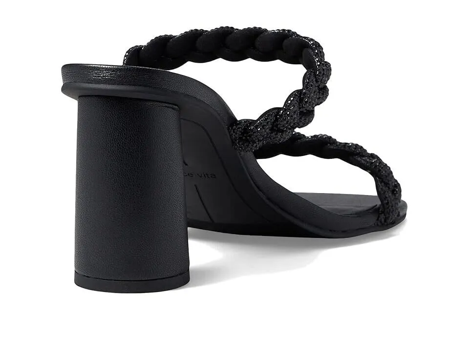 Dolce Vita Nariko Sandals Womens US 8 Black Braided Rhinestone Block Heel KHD289