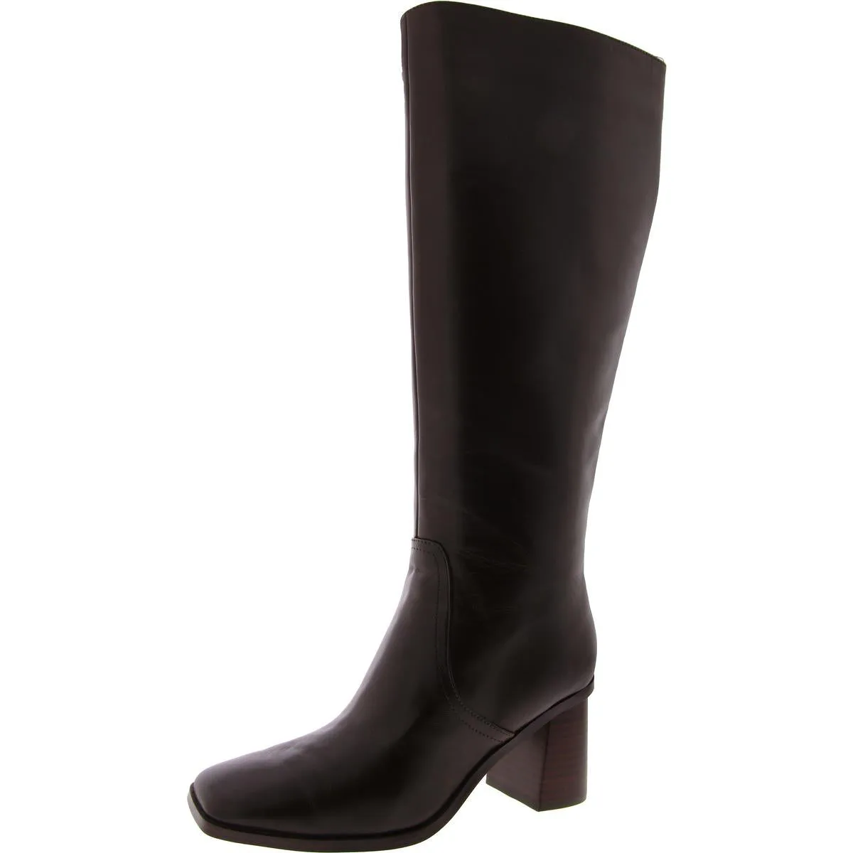 Dortha Womens Leather Block Heel Knee-High Boots