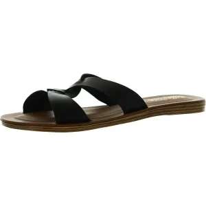 Dov-taly Womens Leather Slip On Slide Sandals