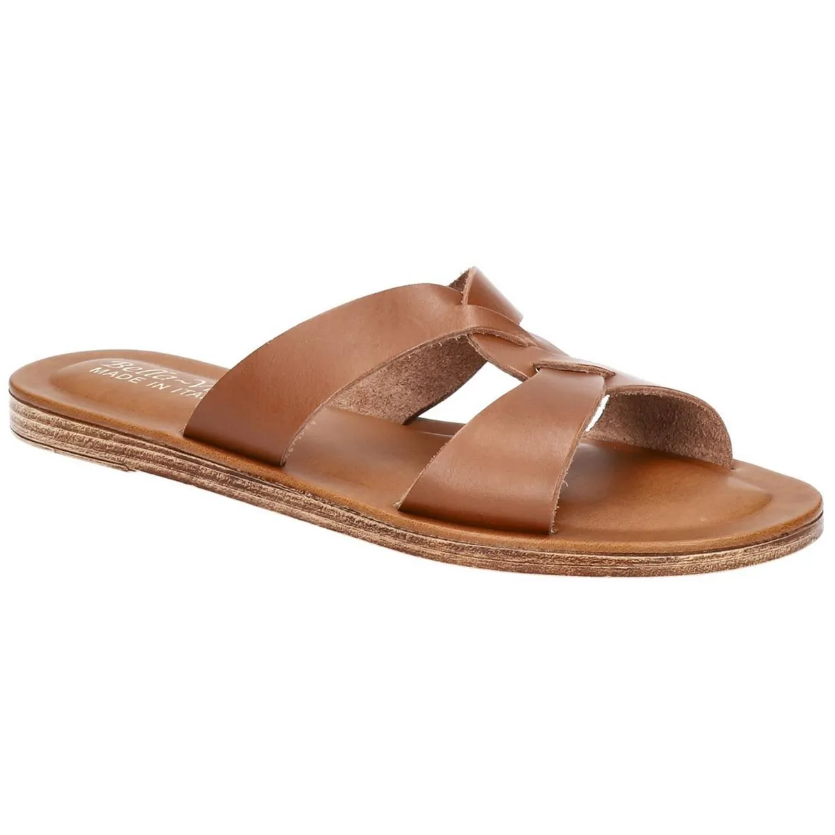 Dov-taly Womens Leather Slip On Slide Sandals