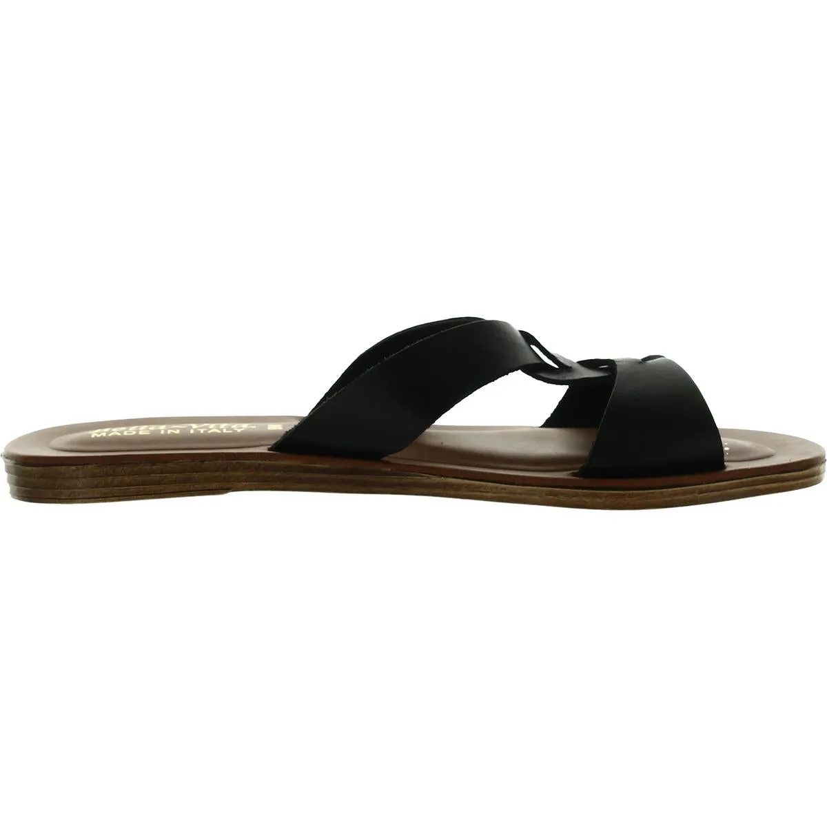 Dov-taly Womens Leather Slip On Slide Sandals