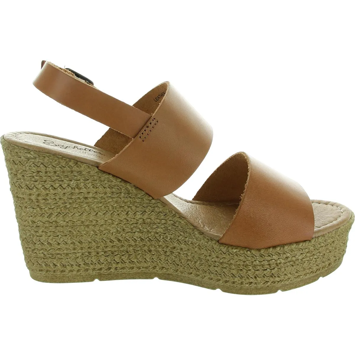 Downtime Womens Buckle Leather Wedge Sandals
