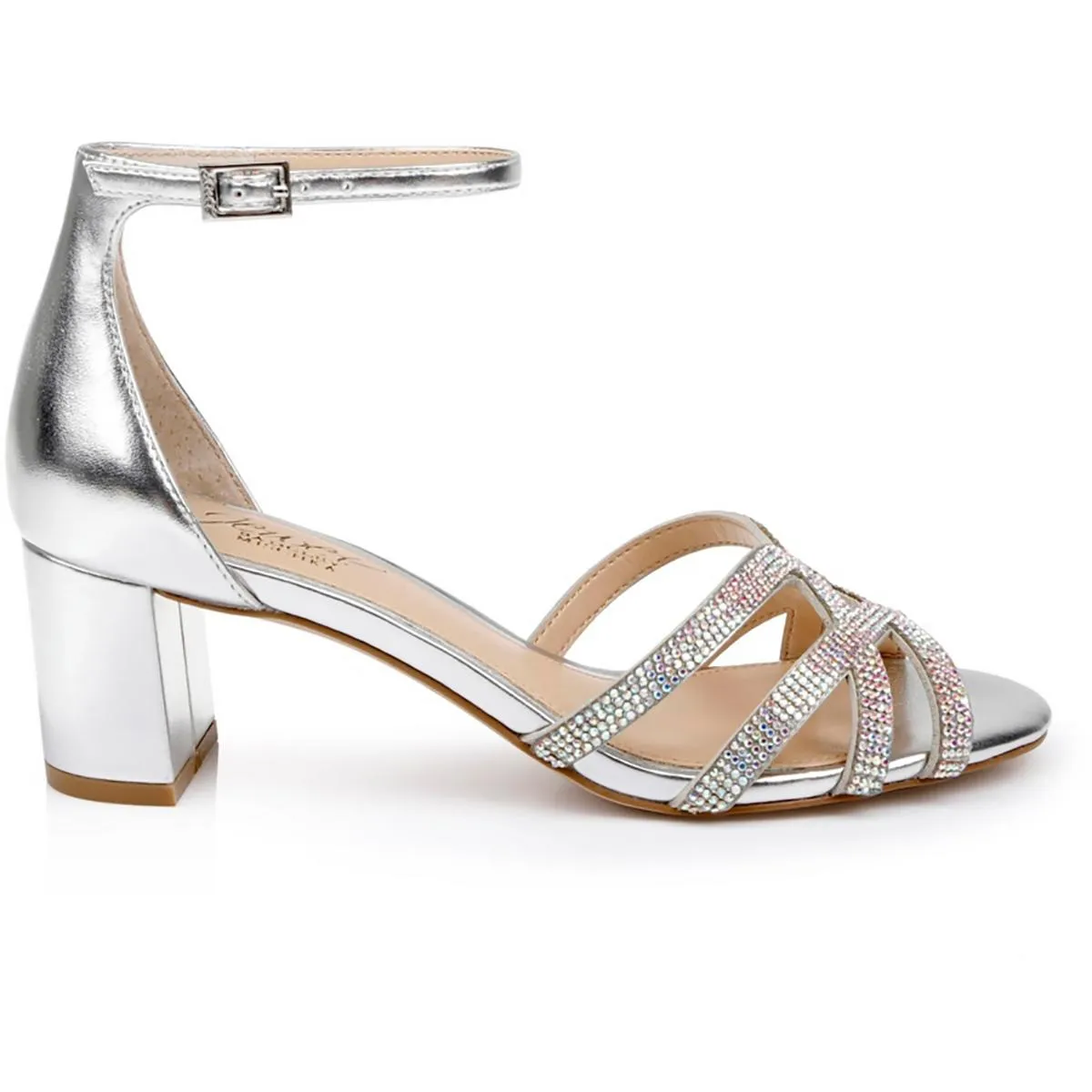 Dulce Womens Embellished Faux Leather Block Heel