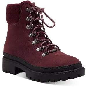 Eavan Womens Suede Ankle Combat & Lace-up Boots