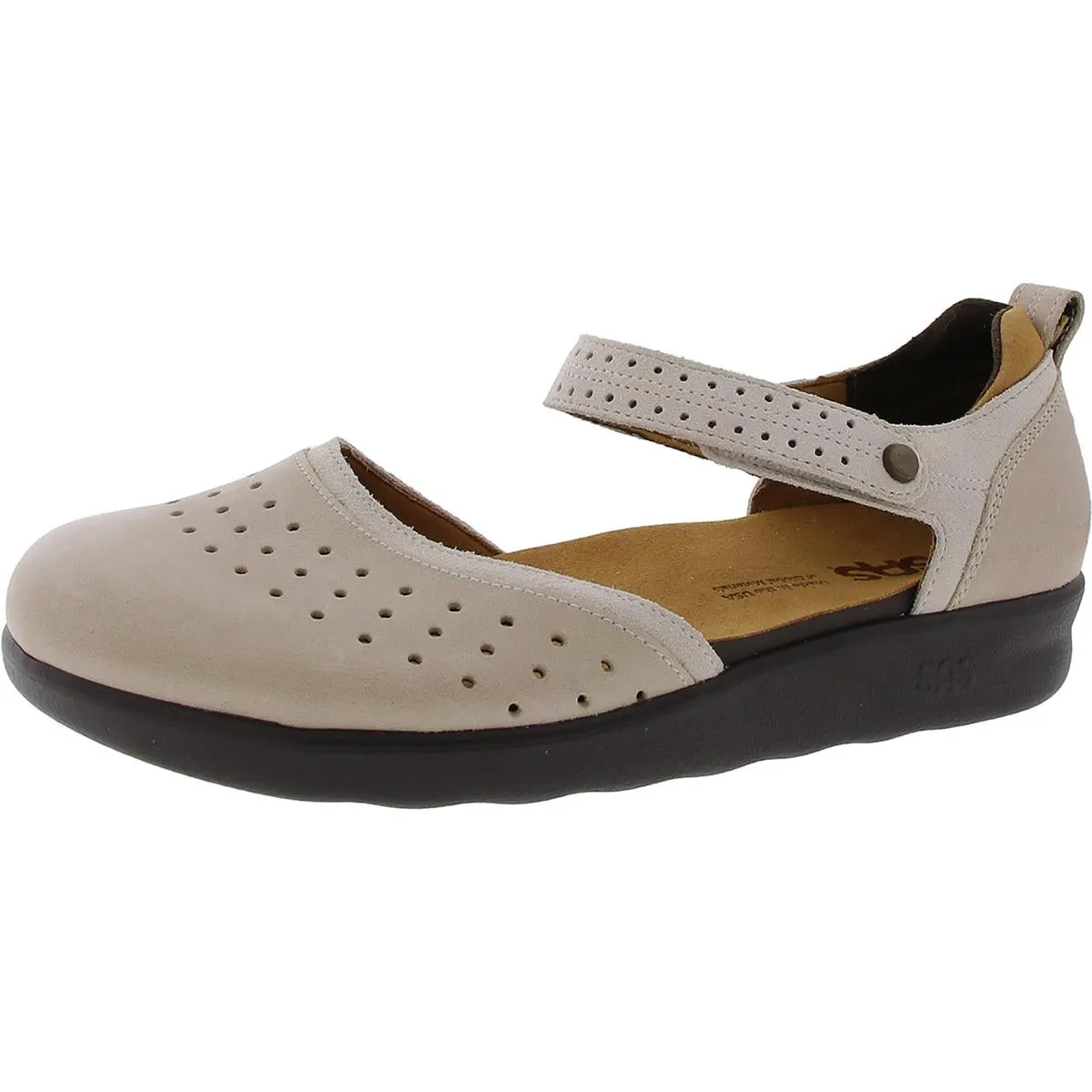 Eden Womens Perforated Leather Ankle Strap