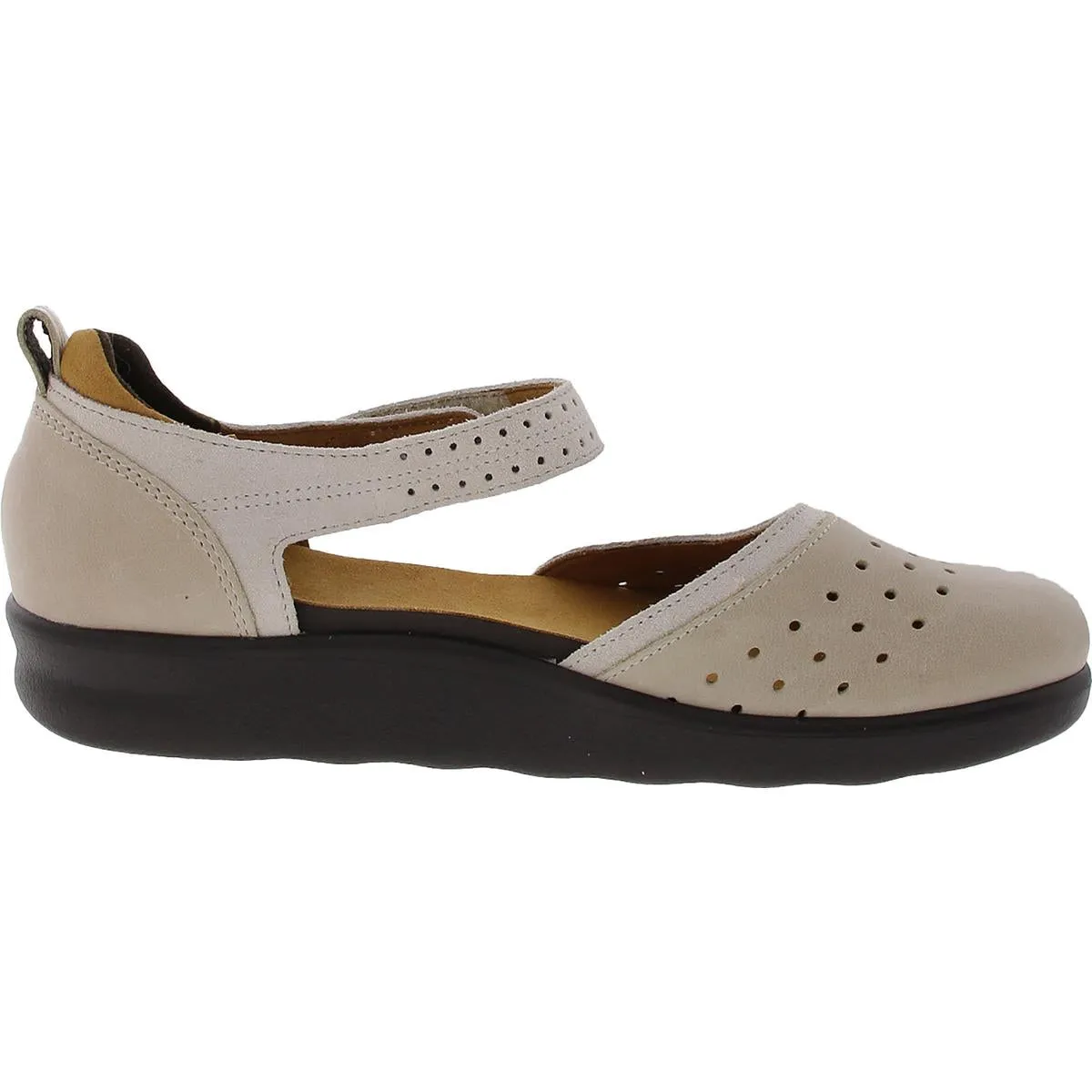 Eden Womens Perforated Leather Ankle Strap