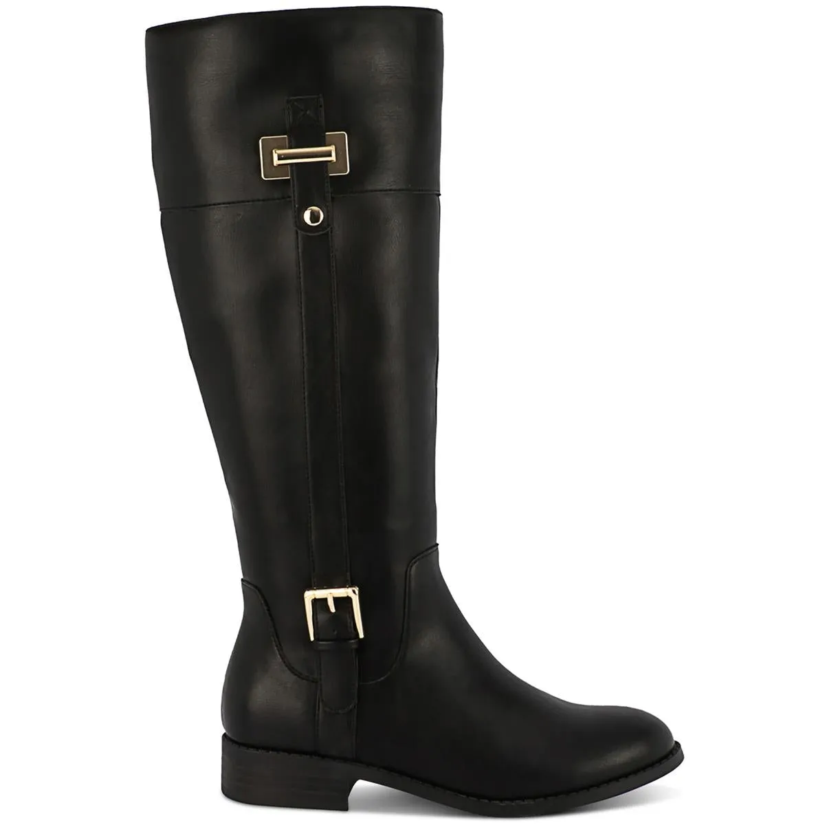 Edenn Womens Faux Leather Wide Calf Knee-High Boots
