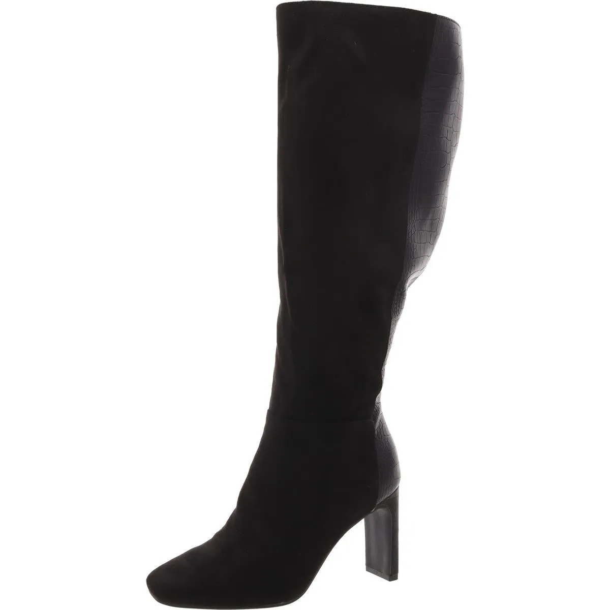elisabeth Womens Zip Up Snake Print Knee-High Boots