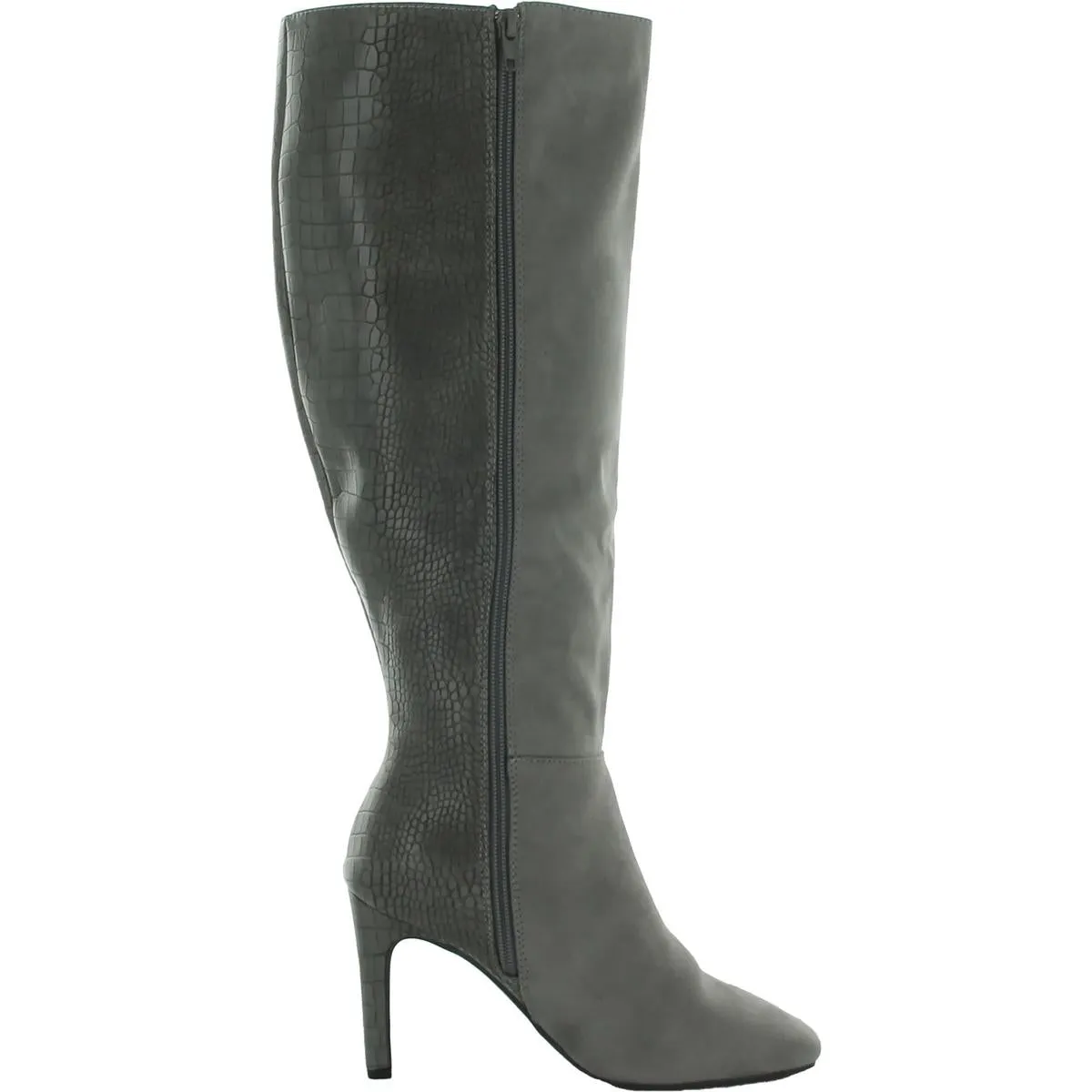 elisabeth Womens Zip Up Snake Print Knee-High Boots
