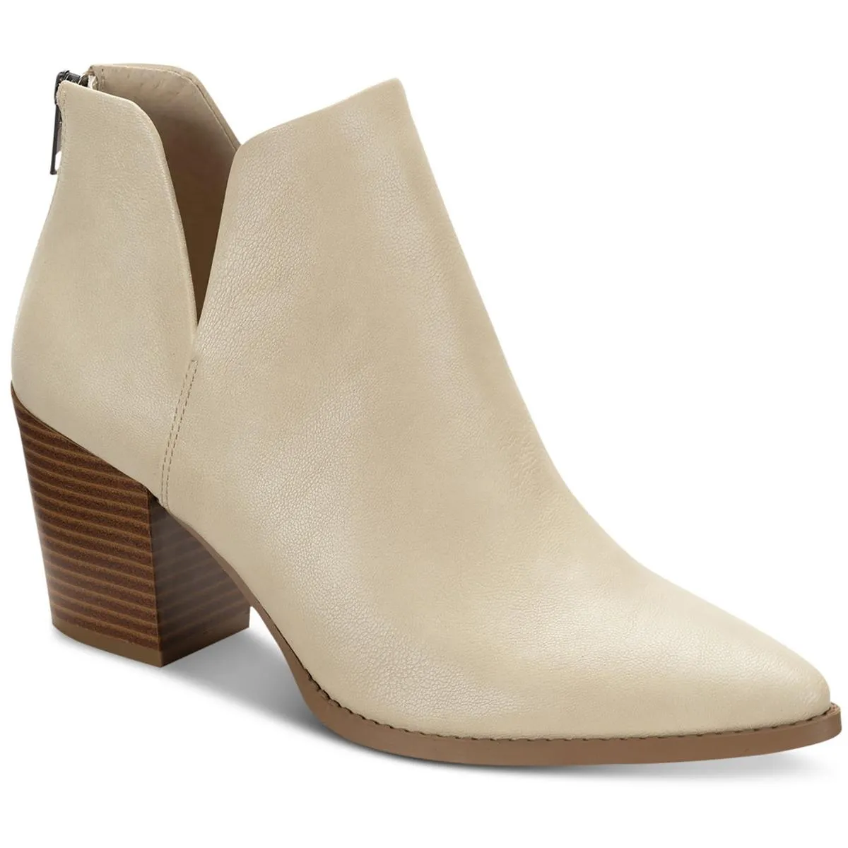 Elizaa Womens Faux Leather Block Heel Ankle Boots