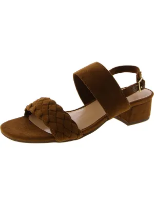 Ellison Womens Faux Suede Ankle Strap Heels
