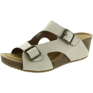 Emah Womens Memory Foam Leather Wedge Sandals