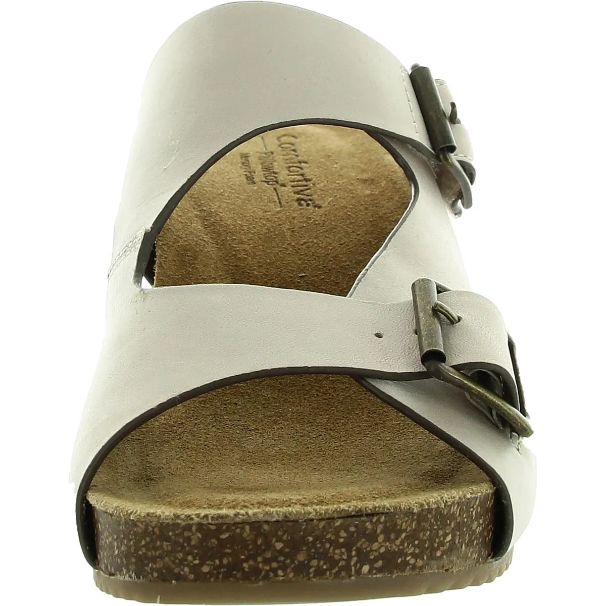 Emah Womens Memory Foam Leather Wedge Sandals