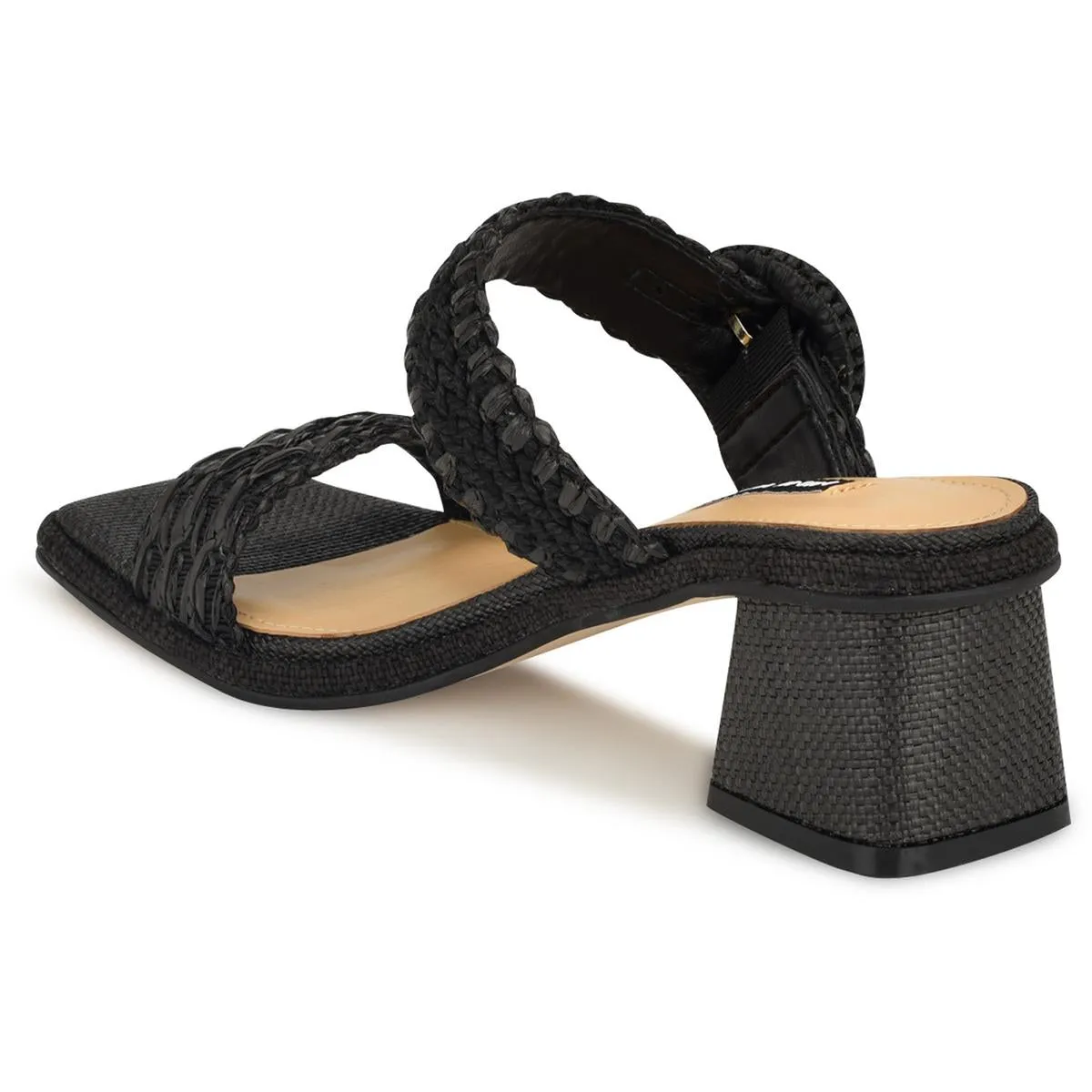 EMEREY2 Womens Cushioned Footbed Woven Block Heel