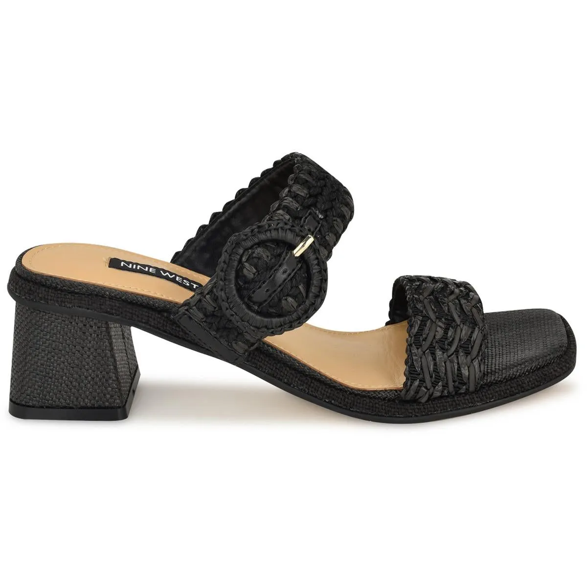 EMEREY2 Womens Cushioned Footbed Woven Block Heel