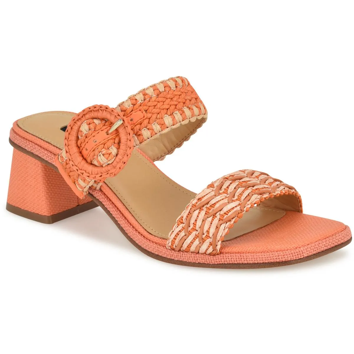 EMEREY2 Womens Cushioned Footbed Woven Block Heel