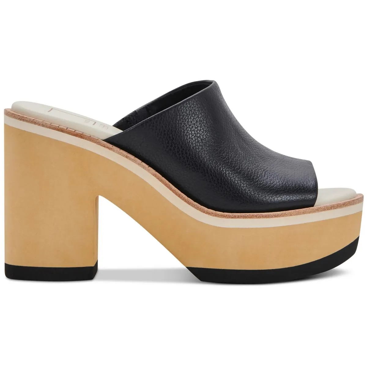 Emery Womens Leather Slide Platform Sandals