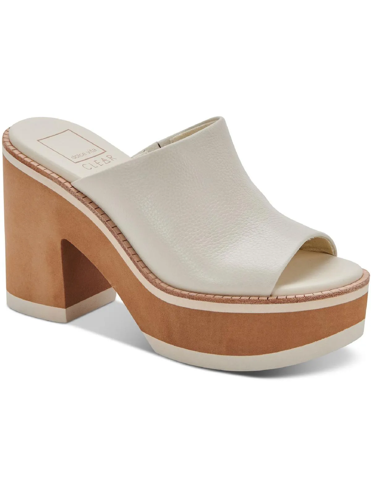 Emery Womens Leather Slide Platform Sandals