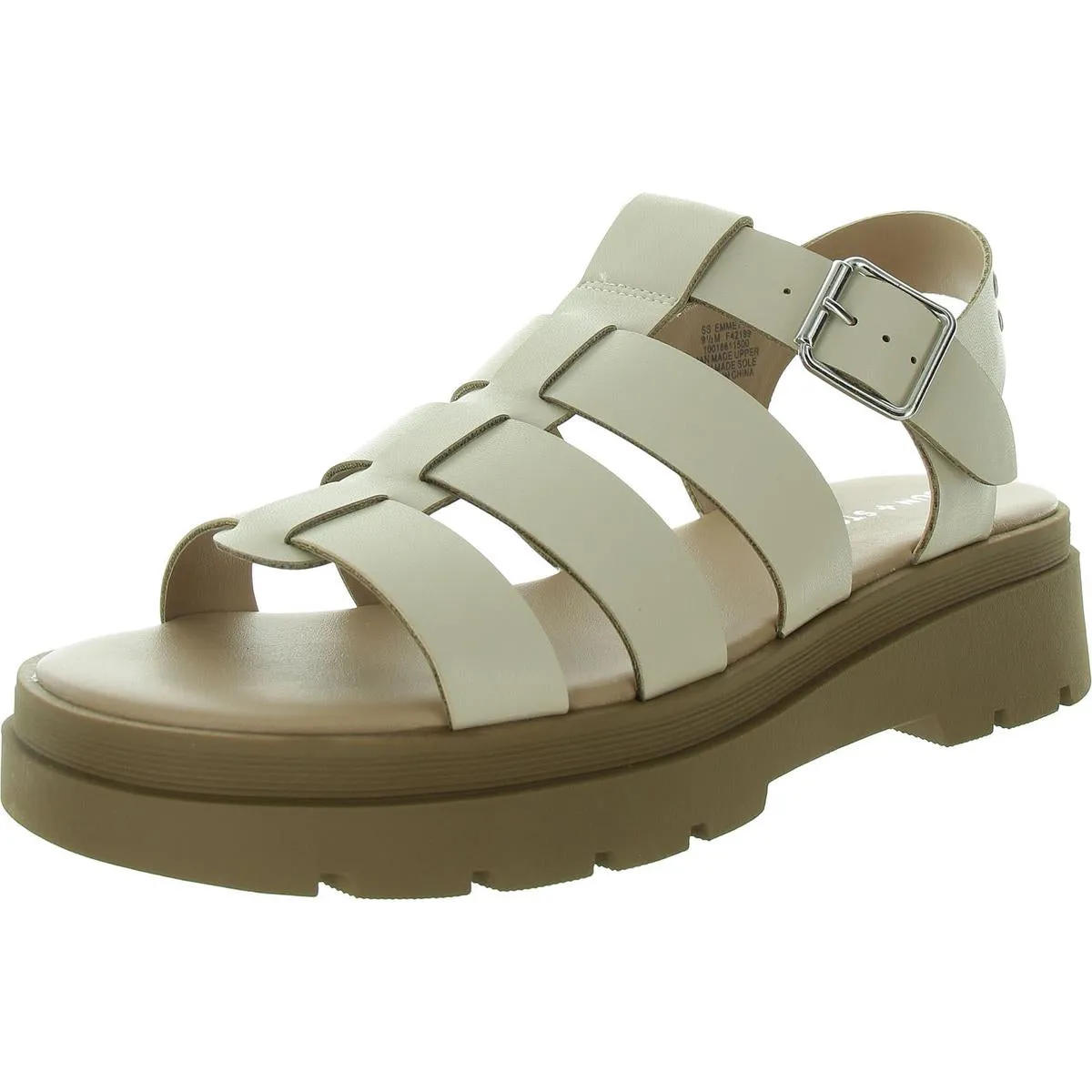 Emmettt Womens Faux Leather Flatform Gladiator Sandals