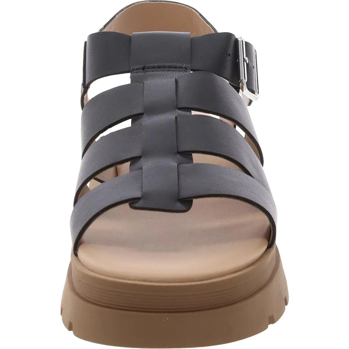 Emmettt Womens Faux Leather Flatform Gladiator Sandals