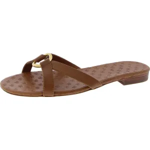emmy Womens Embellished Leather Slide Sandals