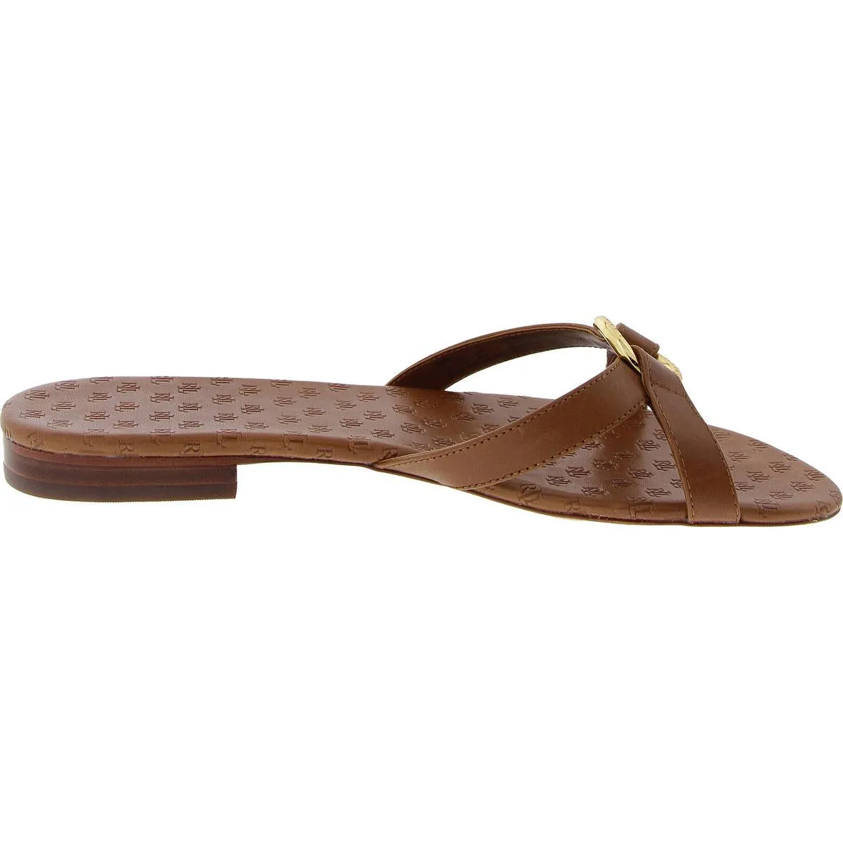 emmy Womens Embellished Leather Slide Sandals
