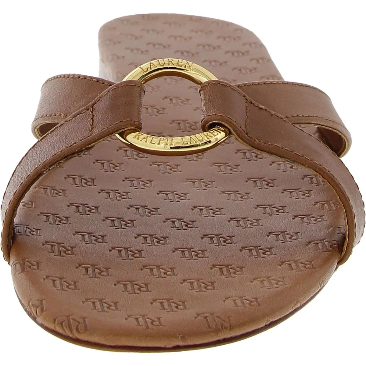 emmy Womens Embellished Leather Slide Sandals