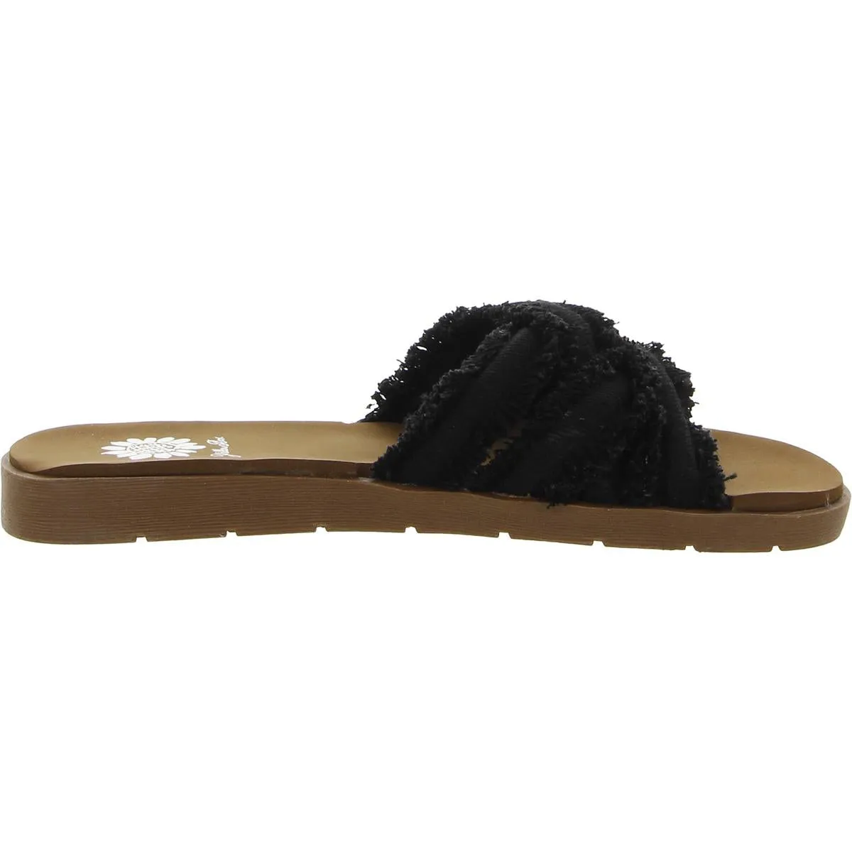 Falses Womens Slip On Flat Slide Sandals