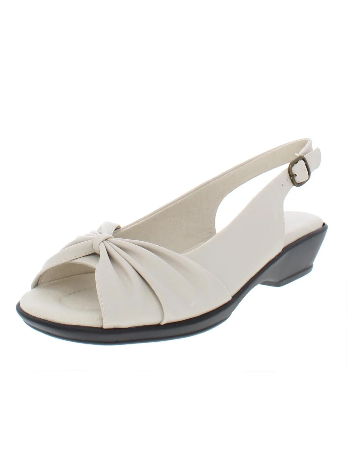 Fantasia Womens Gathered Slip On Slingback Sandals