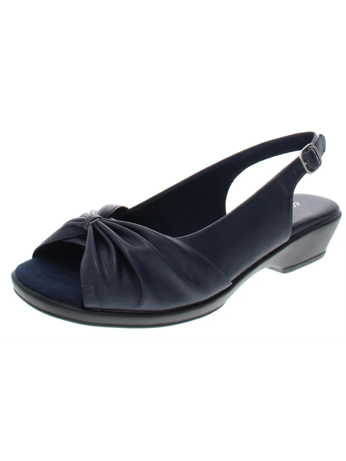 Fantasia Womens Gathered Slip On Slingback Sandals
