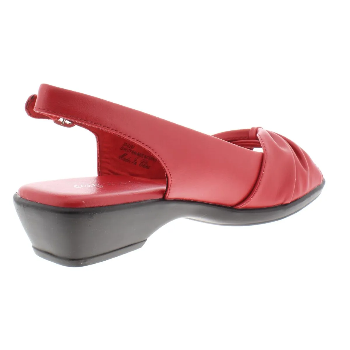 Fantasia Womens Gathered Slip On Slingback Sandals