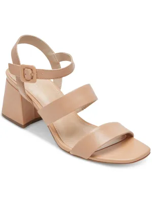 Farrah 3 Band Womens Leather Ankle Strap Heels