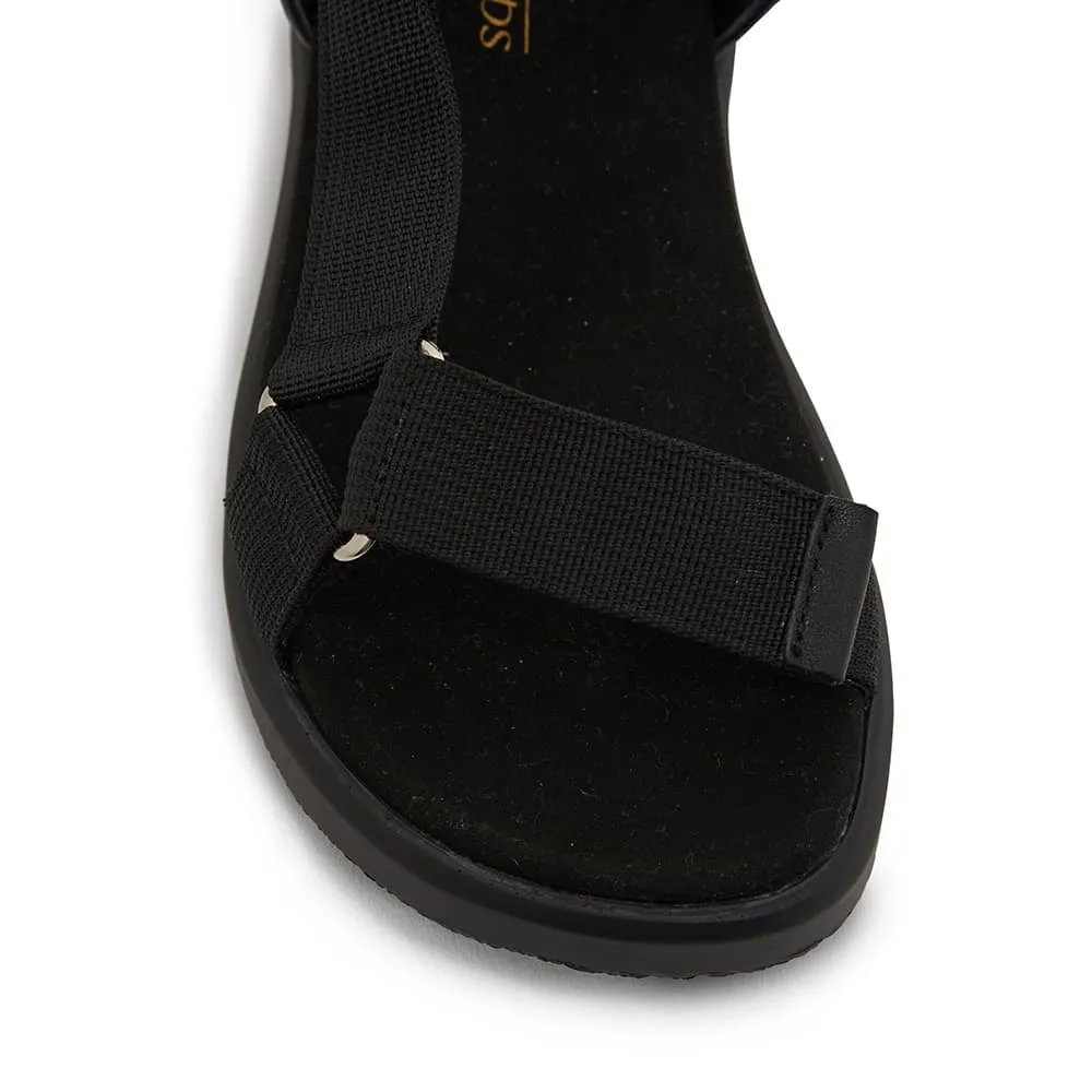 Farrow Sandal in Black On Black Fabric