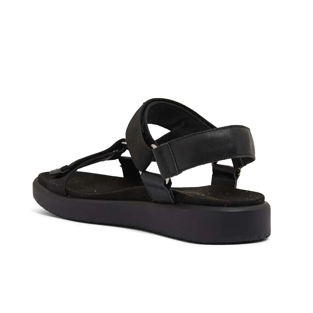 Farrow Sandal in Black On Black Fabric