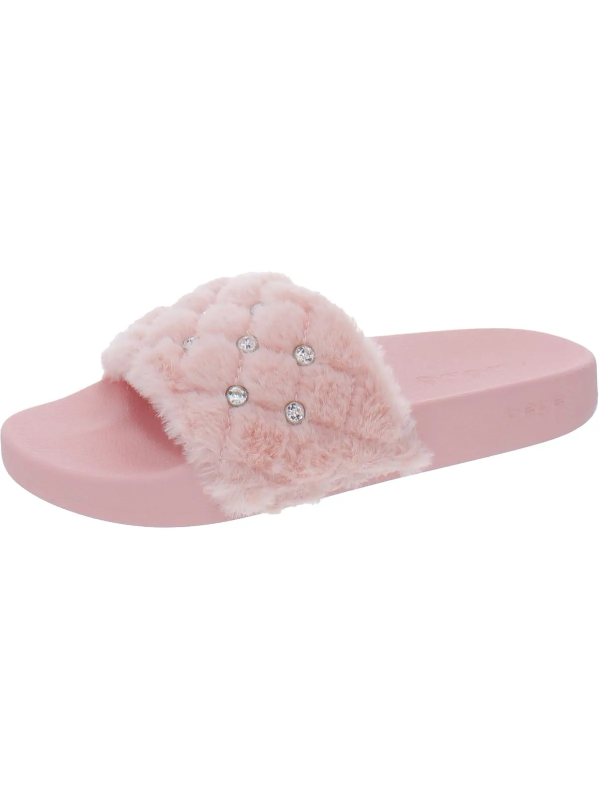 Faryn Womens Faux Fur Slides Slide Sandals