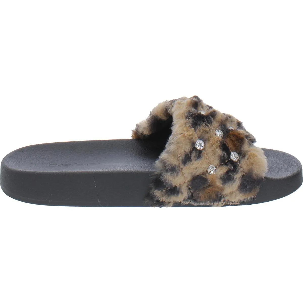 Faryn Womens Faux Fur Slides Slide Sandals
