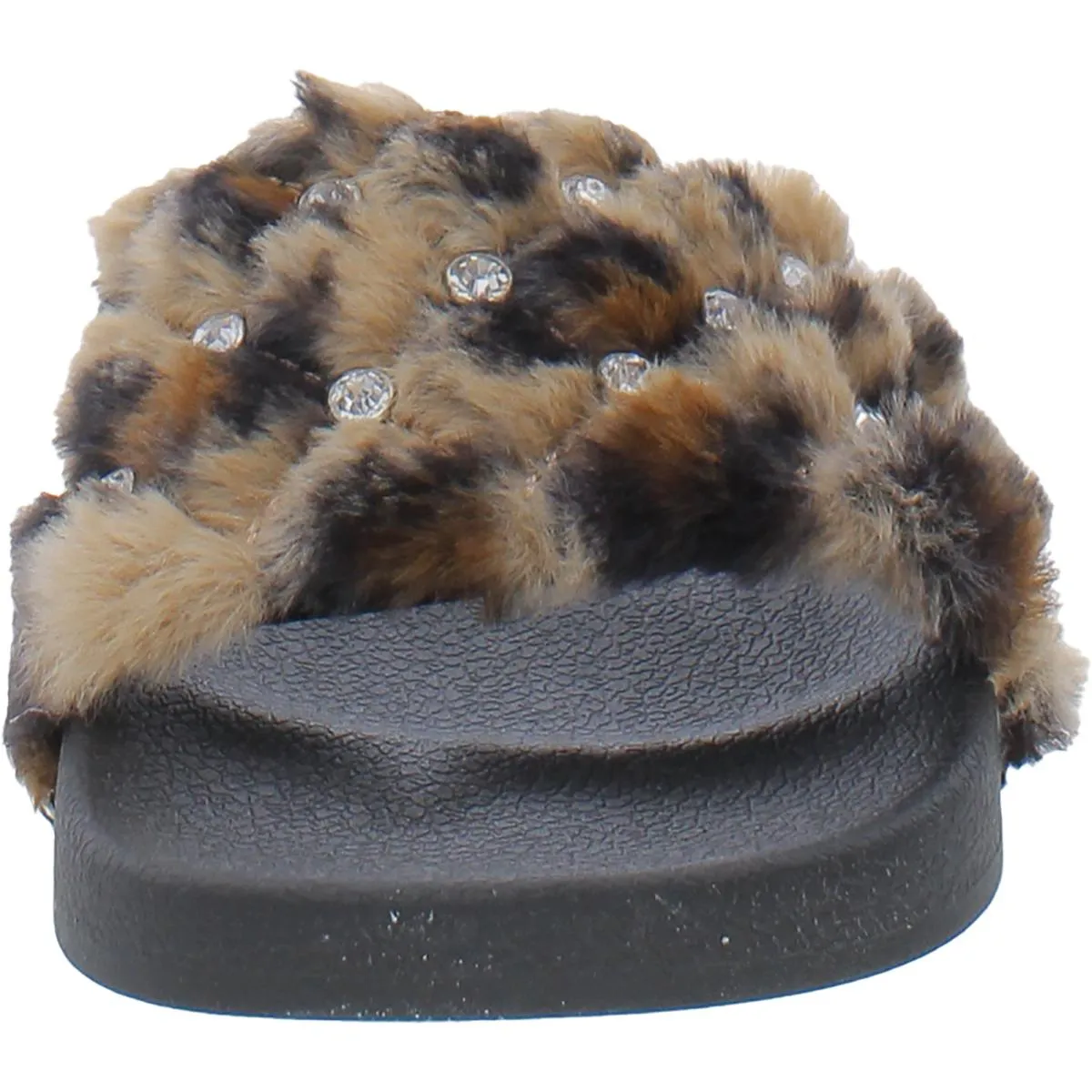 Faryn Womens Faux Fur Slides Slide Sandals