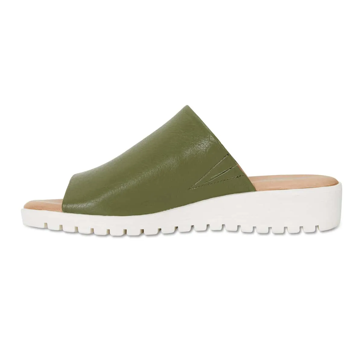 Fate Slide in Khaki Leather