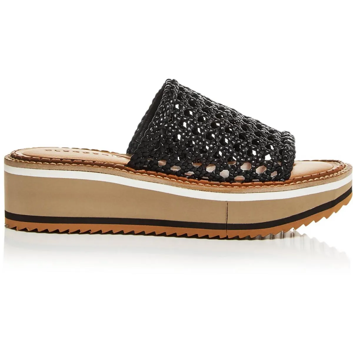 Fausta Womens Woven Leather Platform Sandals