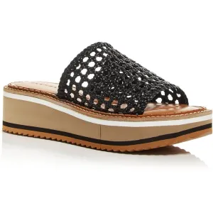 Fausta Womens Woven Leather Platform Sandals