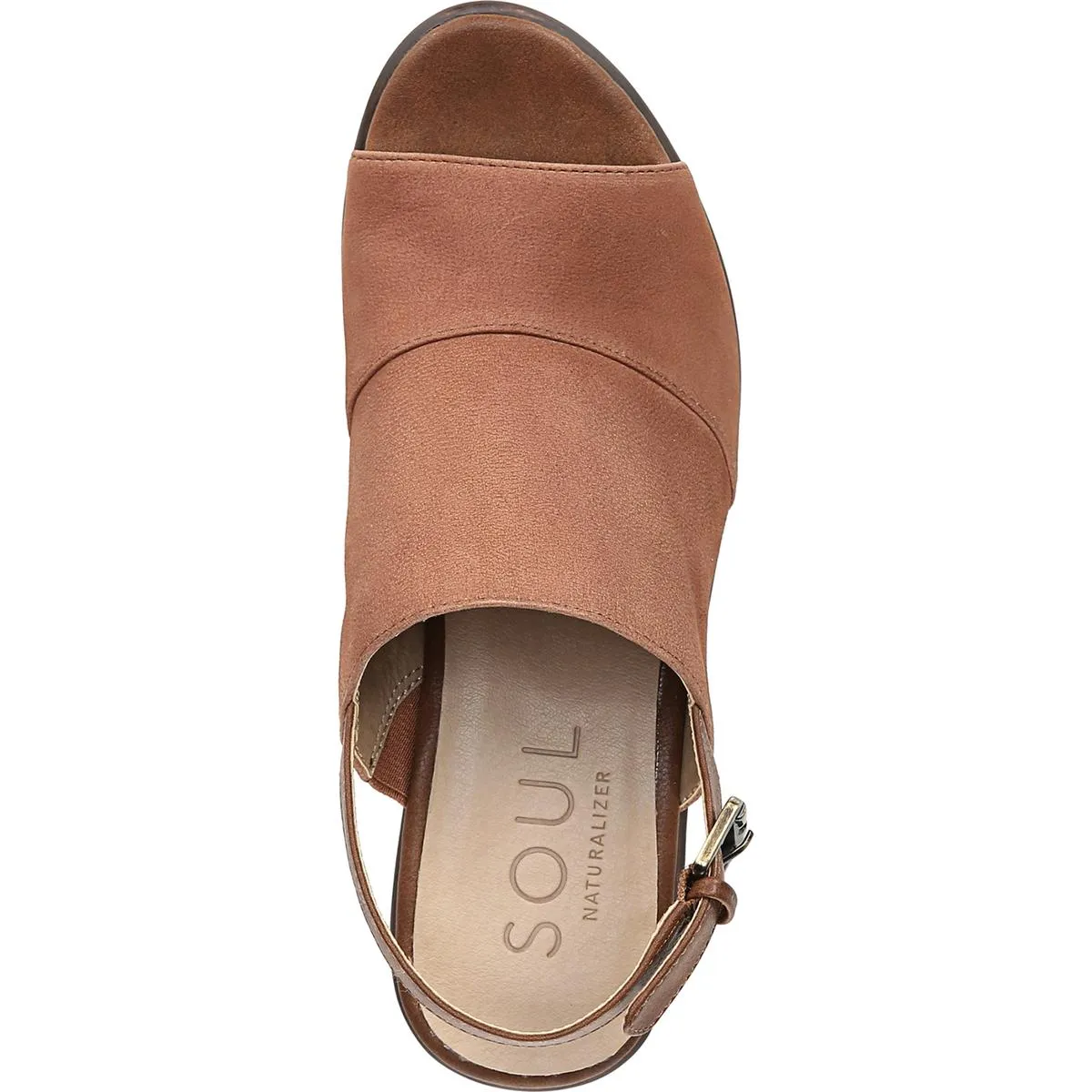 Faye Womens Leather Slingback Wedge Sandals