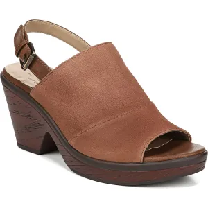 Faye Womens Leather Slingback Wedge Sandals