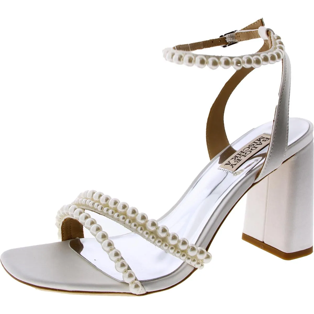 Feisty Womens Satin Beaded Ankle Strap