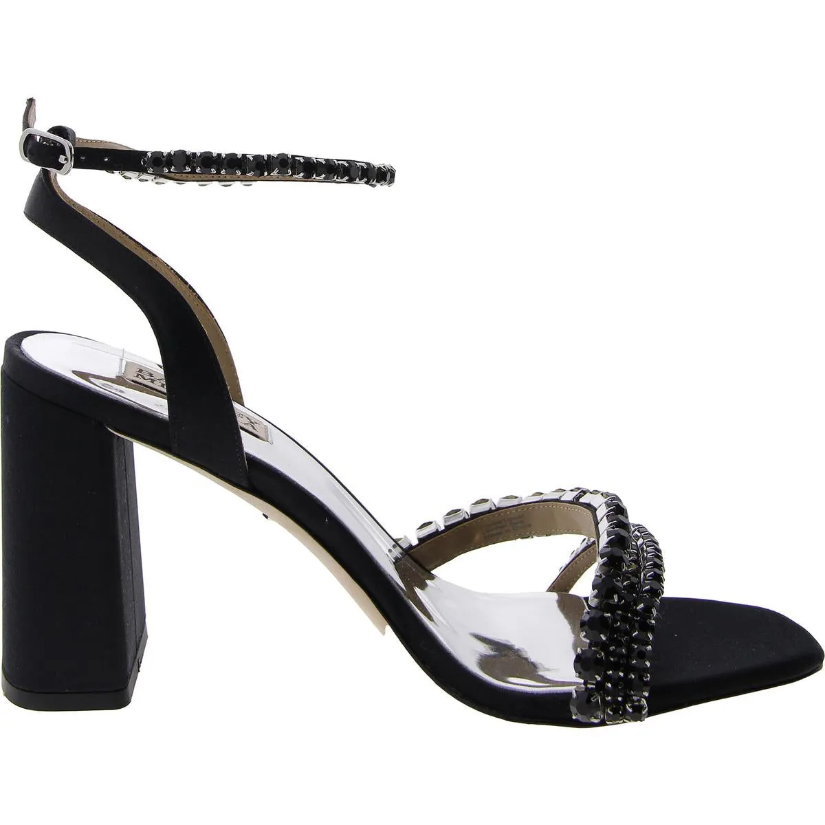 Feisty Womens Satin Beaded Ankle Strap
