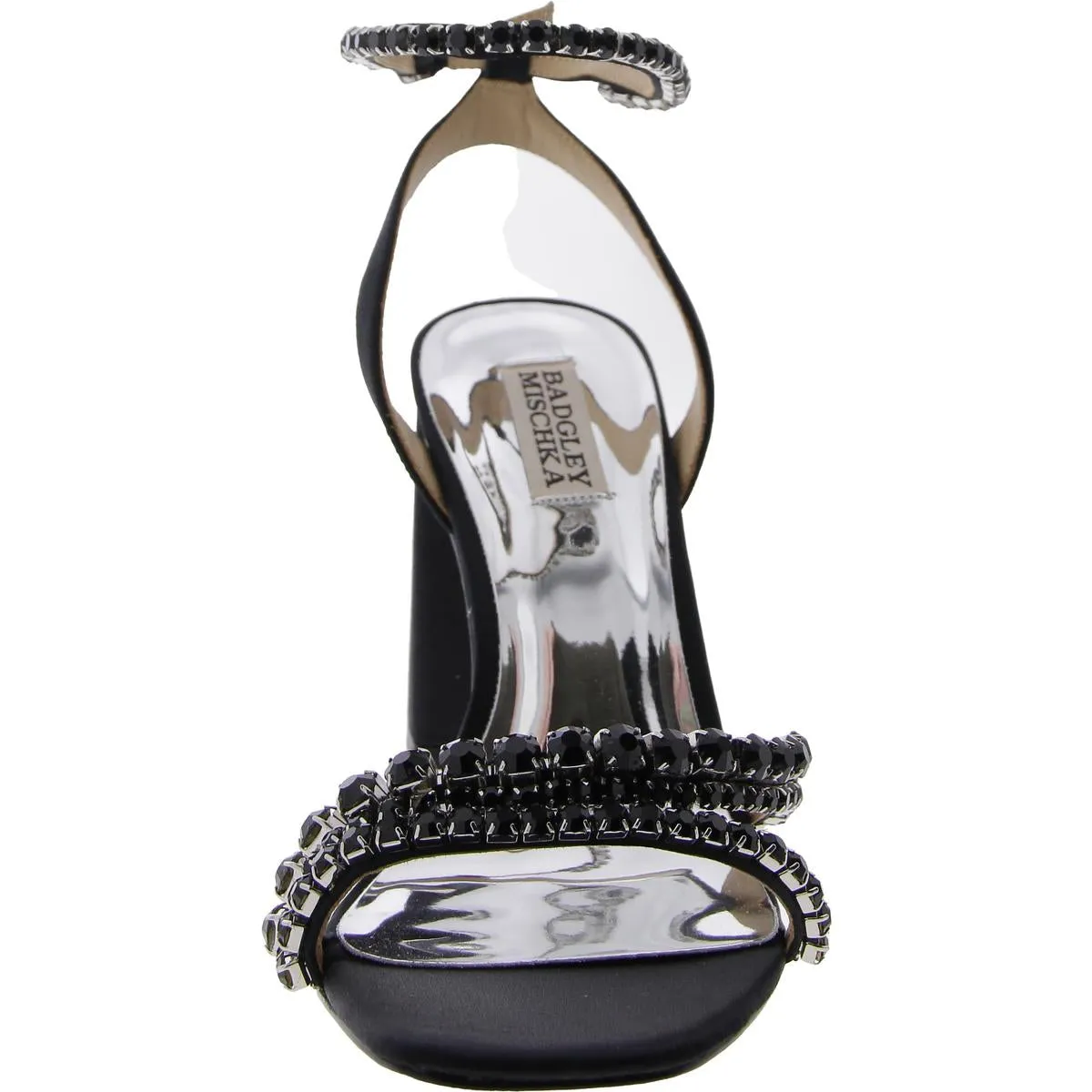 Feisty Womens Satin Beaded Ankle Strap