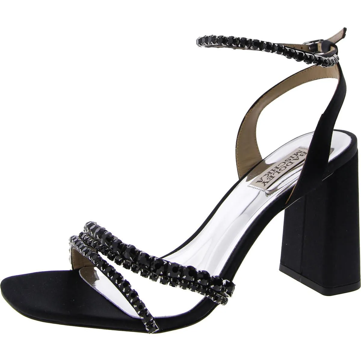 Feisty Womens Satin Beaded Ankle Strap