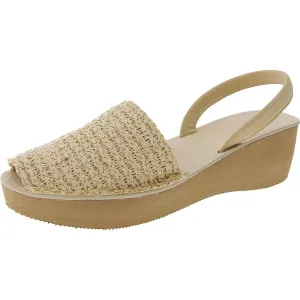 FINE GLASS WEAVE Womens Cushioned Footbed Woven Wedge Sandals