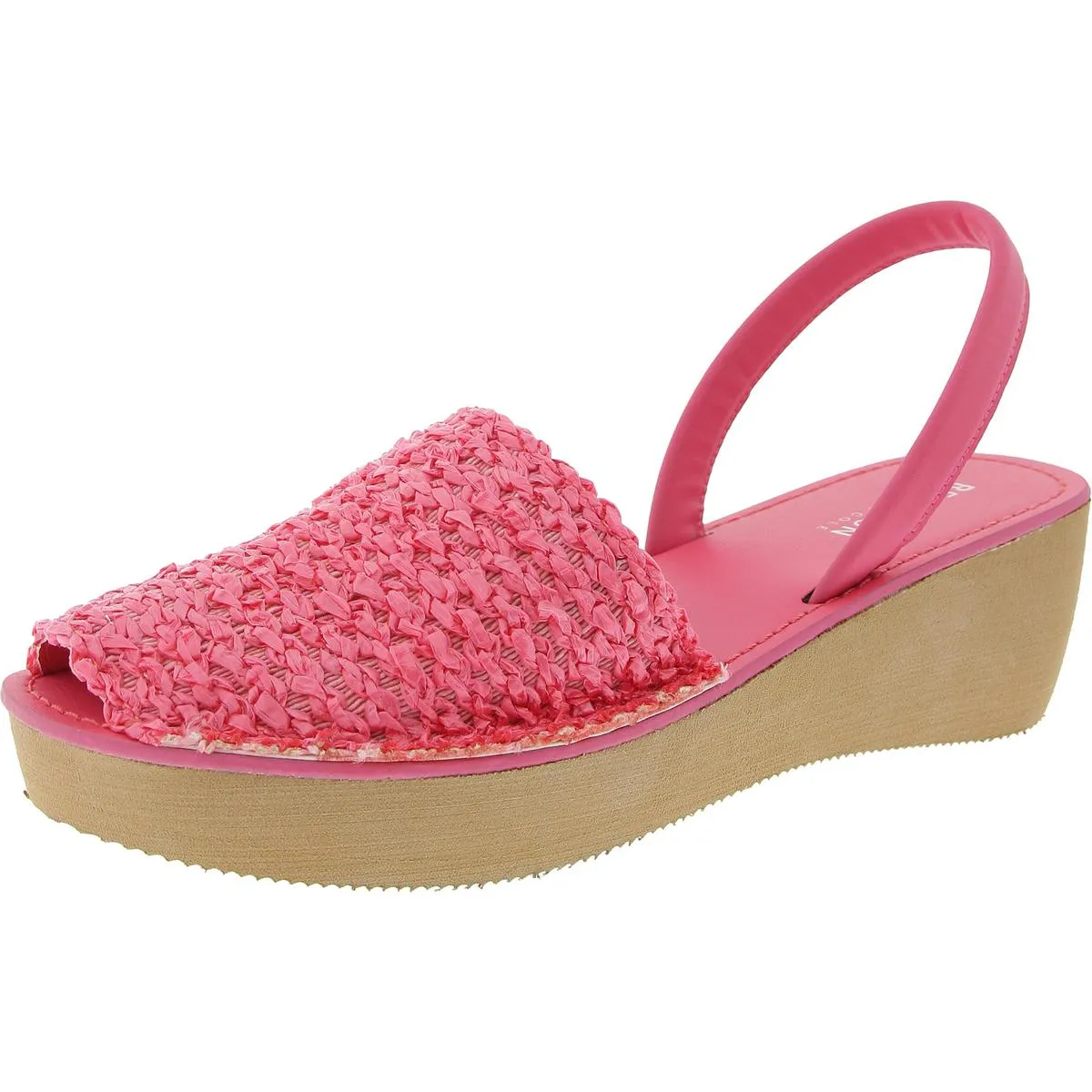 FINE GLASS WEAVE Womens Cushioned Footbed Woven Wedge Sandals